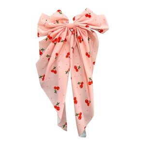 Cherry Print Oversized Bow Headband Hair Clip